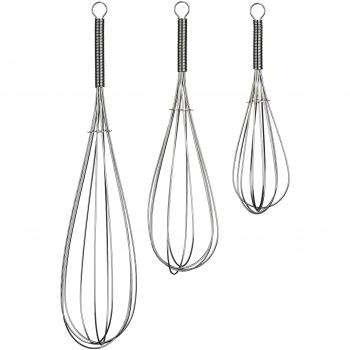 Premier Housewares Juego de 3 batidores de Acero Inoxidable, Plata