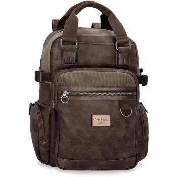 Pepe Jeans (Pepeb) Miller, Mochila para Portátil 15,6, Marrón
