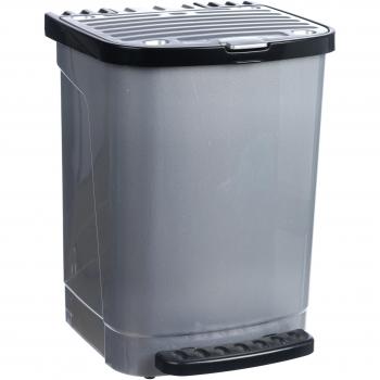 Cubo de Basura con Pedal Toyma 0650/09, Capacidad de 27 Litros, Color Gris