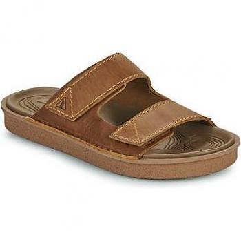 Clarks Tan Leather Men's Slider Sandals - Litton Strap
