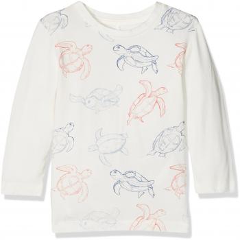 NAME IT Nbmfamiturtle LS Top Box, Camisa Manga Larga para Bebés, Blanco