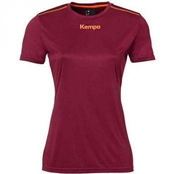 Kempa Poly Shirt Women Camiseta De Balonmano para Mujer, Rojo Oscuro, L