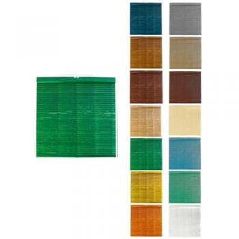 Persiana de Madera Alicantina con Polea Metálica - Estor Enrollable para Ventanas, Puertas, Salón 117 x 120 cm (Verde (Barnizada))