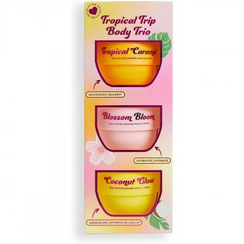 I Heart Revolution - Trío de cremas corporales Tropical Trip - Lote de regalo para el cuerpo con tres fragancias tropicales, hidratación profunda, textura ligera y rápida absorción