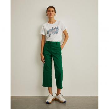 Culotte de mujer Lion of Porches con corte recto, 4 bolsillos y pantalones cortos de algodón en Verde Bandera