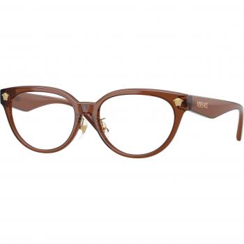 Versace Women's VE3370D 5508 Injected Brown Transparent Square Eyeglasses