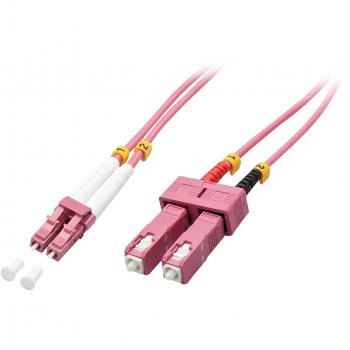 Lindy 46360 Duplex Fiber Optic Cable LC-SC OM4, 1m, Pink