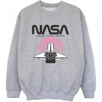 Sudadera NASA para niños Transbordador Espacial Atardecer 12-13 años blanca