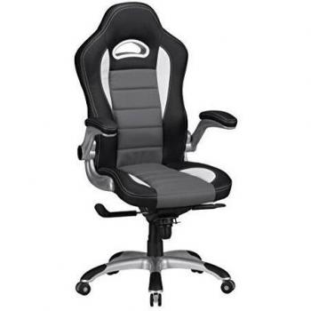 AMSTYLE Silla de Oficina Carreras tapicería de Cuero Artificial Silla de Escritorio Negro Raza ejecutiva 120 kg Altura de la Silla Silla giratoria Regulable