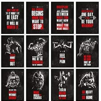 GREAT ART Poster motivacional 59.4 x 42 cm - formato A2 póster de fitness para el hogar, el gimnasio o la sala de entrenamiento - No. 1-12
