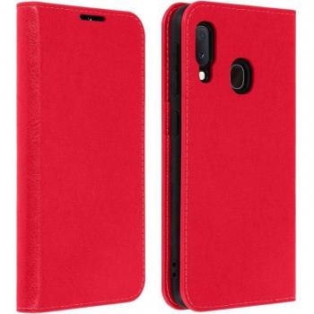 Funda Cartera de Cuero Rojo para Samsung Galaxy A20e