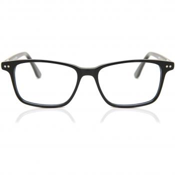 Gafas Rectangulares Montura Completa de Plástico Negras para Hombre - Gafas Recetadas Anti-Azules - SmartBuy Collection