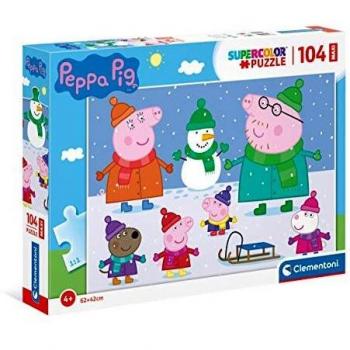 Clementoni - Puzzle infantil 104 Maxi Piezas Peppa Pig, puzzle infantil de piezas grandes, a partir de 4 años