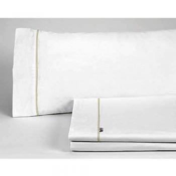 ESTELIA - Juego de sábanas Liso Color Blanco - Cama de 150