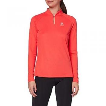 Odlo T-Shirt l/s Crew Neck F-Dry Camiseta, Mujer, Coral, Medium