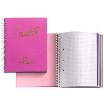 Chic&Love Sweet California - Cuaderno con 120 hojas y cuadrícula, A5, color fucsia
