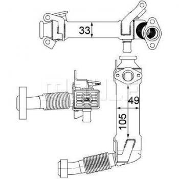 Elemento enfriador de gases de escape MAHLE CE 21 000P para vehículos BMW: Série 3, Série 5, Série 1, X3, Série 7