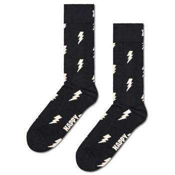 Calcetines Happy Socks Flash Crew, color negro y blanco, tallas 36-40 y 48-52, unisex adulto
