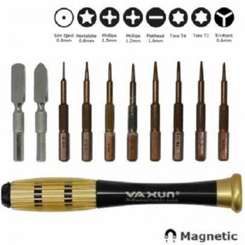 Juego de Destornilladores Multifunción 10 Puntas Torx para Reparación de Móviles y PCs