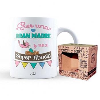 Mr Cool Taza en Caja Regalo en Mensajeeres Una Gran Madre y Una Superabuela, Cerámica, Multicolor, 15x10x5 cm