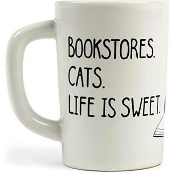 Out of Print Bookstores. Cats. Life is Sweet Ceramic Mug