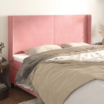 Cabecero con orejas de terciopelo rosa 163x16x118/128 cm Vidaxl Rosa