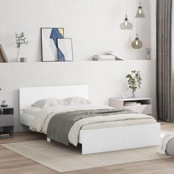 Cama individual con cabecero blanco 120x190 cm