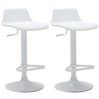 Conjunto de 2 taburetes de bar Calas - Polipropileno - Color Blanco