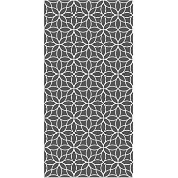 Alfombra Vinílica Flores Geométricas, 120 x 60 cm, Color Gris, ALV-100-GR
