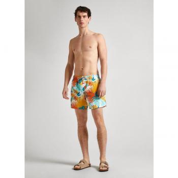 BaÃ±ador Leaf naranja con estampado de hojas Pepe Jeans