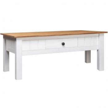 vidaXL Coffee Table White Solid Pine Wood Panama Range
