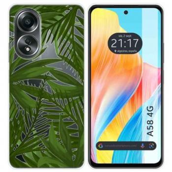 Funda Silicona Transparente Jungla para Oppo A58 4G con Dibujos