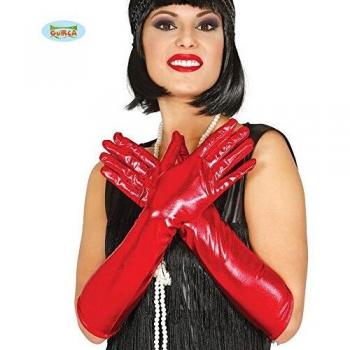 Fiestas Guirca Guantes de Rojo Iridiscente Largo 44 cm