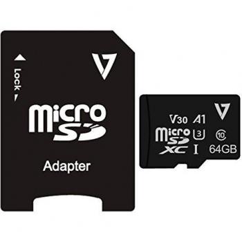 V7 Tarjeta Micro SDXC UHS-3 V30 A1 de 64 GB + Adaptador - Tarjeta de Memoria