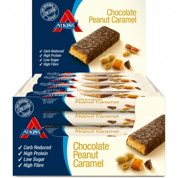 Atkins ADV Peanut Caramel Barritas - Paquete de 16 barritas x 60 gr - Total: 960 gr
