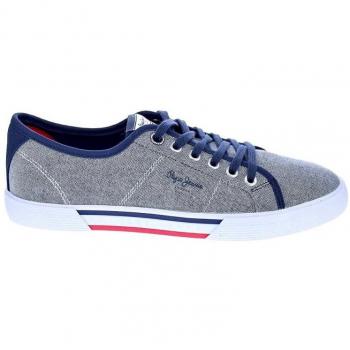 Pepe Jeans Brady Chambray Low-Top Sneakers for Men with Lace-up Closure