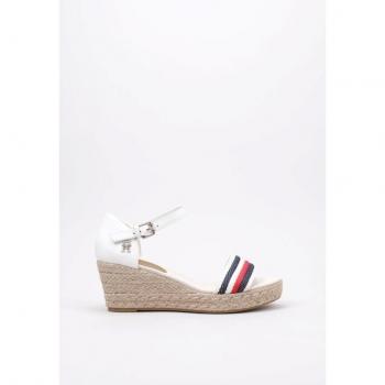 Sandalias Mujer Tommy Hilfiger Mid Wedge Corporate 41 Blanco