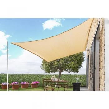 Toldo Vela de Sombra Rectangular Beige Shazail InnovaGoods 2 x 3 m, Protección UV para Exteriores