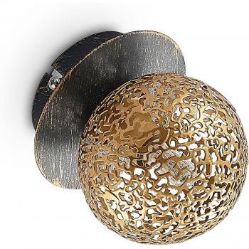 Aplique de pared Lucande Evory, 1 luz, dorado, metal, para salón y comedor (1 llama, G9)
