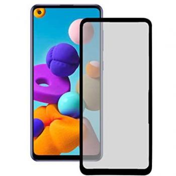 Protector de Pantalla Ksix Cristal Templado 9H Full Glue 2.5D Borde Negro para Samsung Galaxy A21S