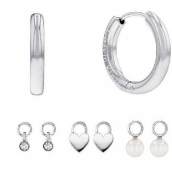 Pendientes de Acero Inoxidable Calvin Klein con Dijes Intercambiables - Diseño Contemporáneo, Modelo 35700001