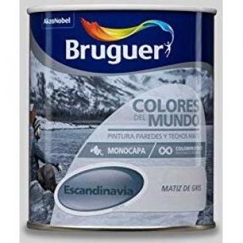 Bruguer Colores del Mundo Pintura para paredes monocapa Escandinavia Matiz de Gris 750 ml