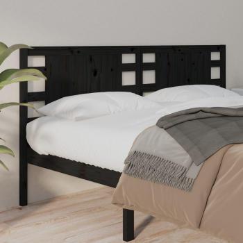 Cabecero para cama negra 156x4x100 cm madera maciza de pino