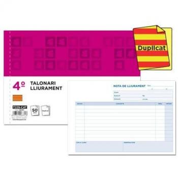 Talonario Liderpapel Entregas Cuarto Apaisado Original y Copia con Texto en Catalán Referencia T229 Modelo 96331