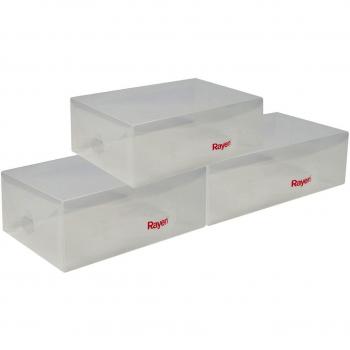 Rayen 2233 - Pack de 3 cajas de plástico transparente, talla S, 30 x 18,5 x 9,5 cm