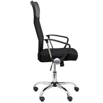 Silla de Oficina Operativa Piqueras y Crespo Gontar con Respaldo de Malla, Asiento Negro y Brazos - Modelo Basculante, Talla Única