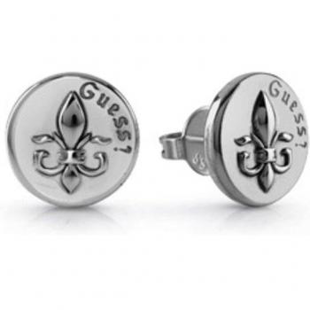 Pendientes Guess hombre Knight flower de acero plateado