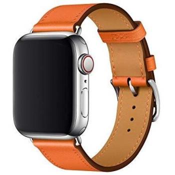 XCool Compatible con Correa Apple Watch 38mm 40mm, Cuero Naranja para Hombres Mujer para iwatch SE Serie 6 Serie 5 Serie 4 Serie 3