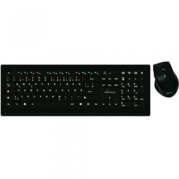 Set de teclado y ratón inalámbricos MediaRange - 5 botones - AZERTY - color negro y gris