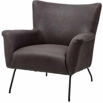 Sillón Vintage Gris Brazos Polipiel tapizado de 81x76x81 cm - LOLAhome